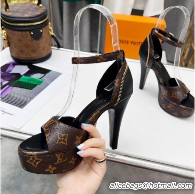 Top Design Louis Vuitton Afterglow Platform Sandals with Zip 11.5cm Monogram Canvas 052599