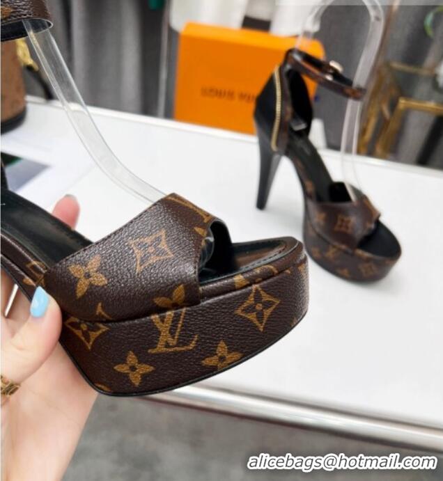 Top Design Louis Vuitton Afterglow Platform Sandals with Zip 11.5cm Monogram Canvas 052599