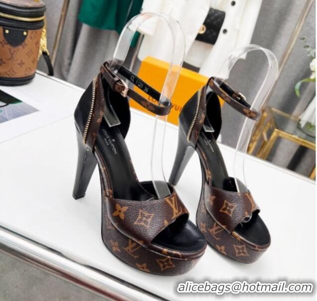 Top Design Louis Vuitton Afterglow Platform Sandals with Zip 11.5cm Monogram Canvas 052599