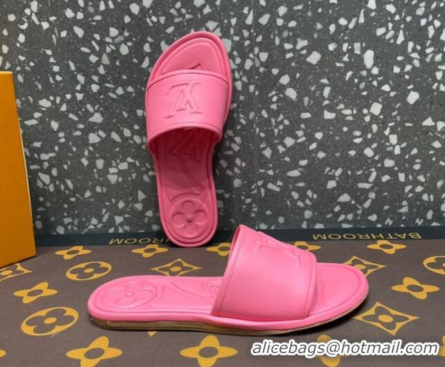 Hot Style Louis Vuitton Magnetic Flat Slide Sandals with LV Signature Pink 061710