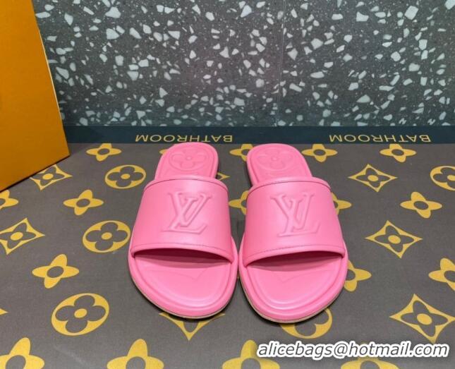 Hot Style Louis Vuitton Magnetic Flat Slide Sandals with LV Signature Pink 061710