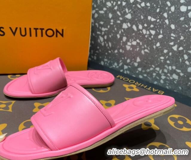 Hot Style Louis Vuitton Magnetic Flat Slide Sandals with LV Signature Pink 061710