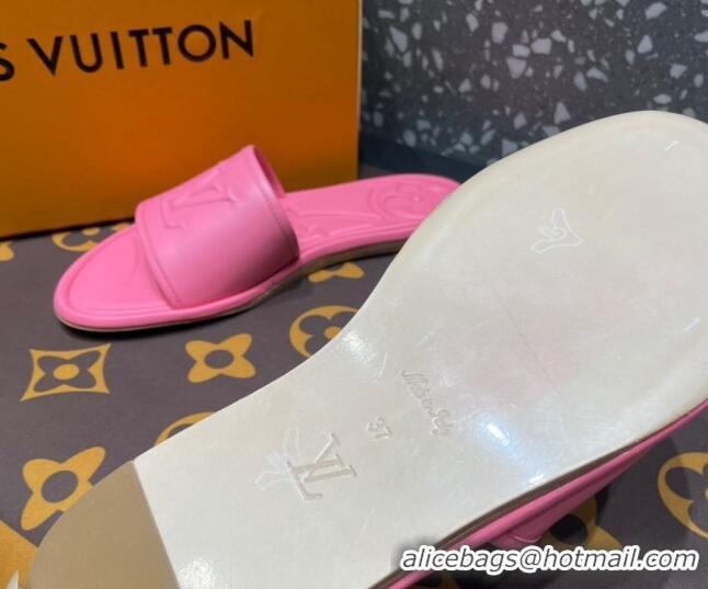 Hot Style Louis Vuitton Magnetic Flat Slide Sandals with LV Signature Pink 061710