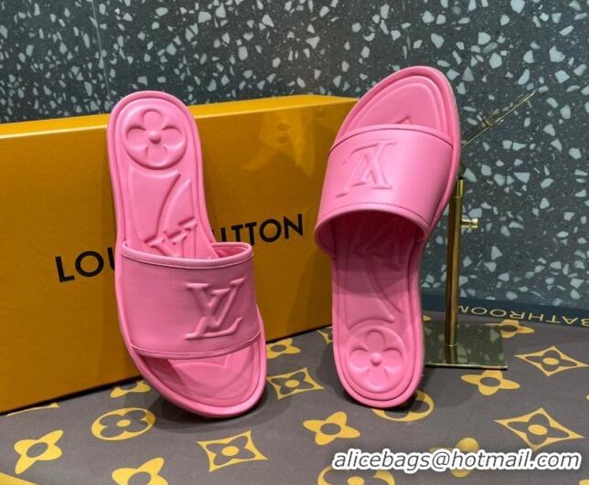 Hot Style Louis Vuitton Magnetic Flat Slide Sandals with LV Signature Pink 061710