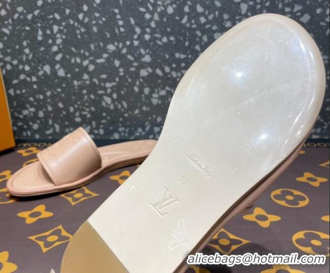 Discount Louis Vuitton Magnetic Flat Slide Sandals with LV Signature Beige 061711