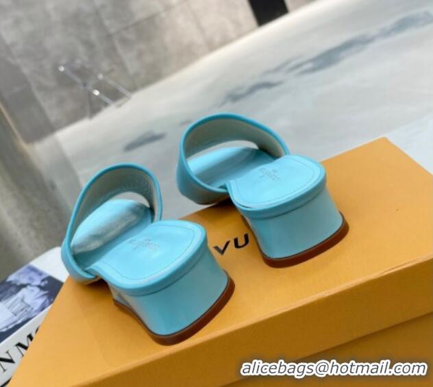 Pretty Style Louis Vuitton Magnetic LV Heel Slide Sandals 3.5cm Blue 062003