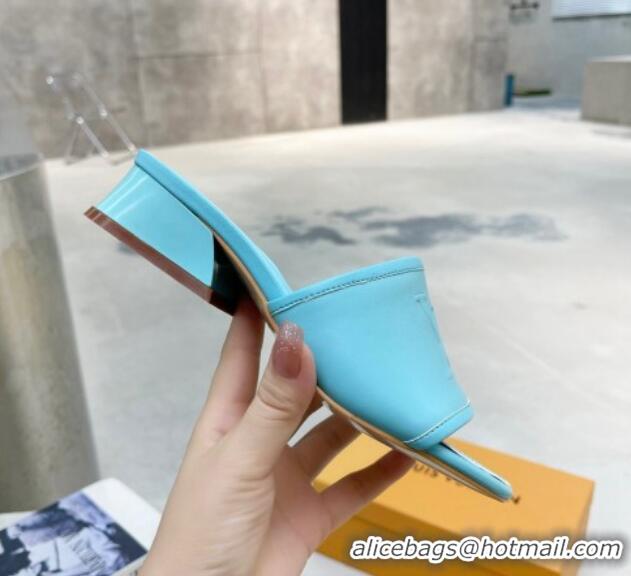 Pretty Style Louis Vuitton Magnetic LV Heel Slide Sandals 3.5cm Blue 062003