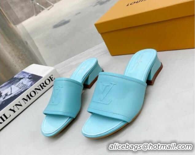 Pretty Style Louis Vuitton Magnetic LV Heel Slide Sandals 3.5cm Blue 062003