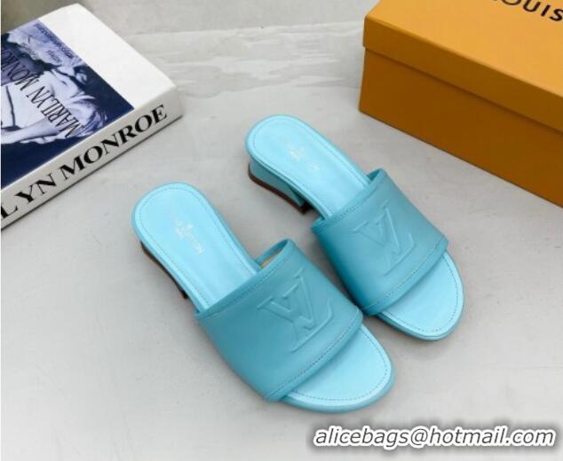 Pretty Style Louis Vuitton Magnetic LV Heel Slide Sandals 3.5cm Blue 062003