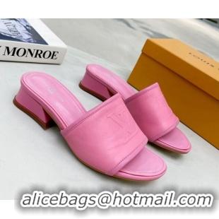 Good Product Louis Vuitton Magnetic LV Heel Slide Sandals 3.5cm Pink 062006