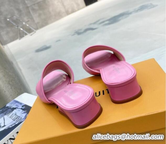 Good Product Louis Vuitton Magnetic LV Heel Slide Sandals 3.5cm Pink 062006