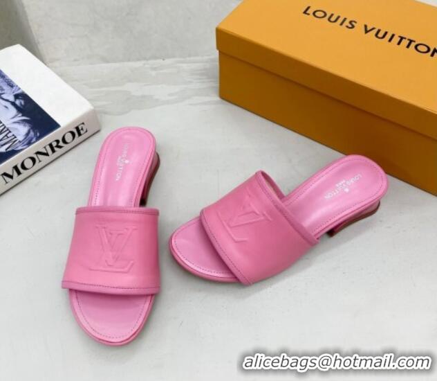 Good Product Louis Vuitton Magnetic LV Heel Slide Sandals 3.5cm Pink 062006