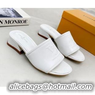 Unique Style Louis Vuitton Magnetic LV Heel Slide Sandals 3.5cm White 062008