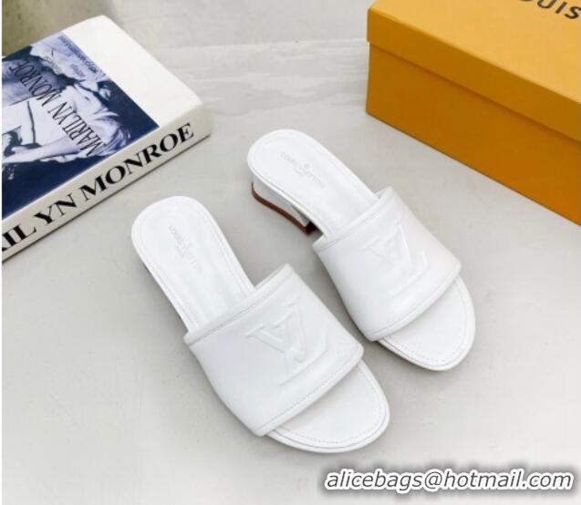 Unique Style Louis Vuitton Magnetic LV Heel Slide Sandals 3.5cm White 062008