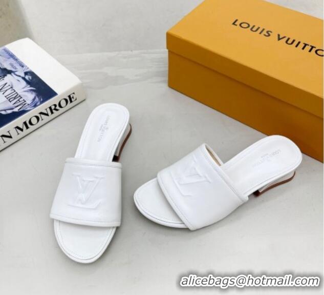 Unique Style Louis Vuitton Magnetic LV Heel Slide Sandals 3.5cm White 062008