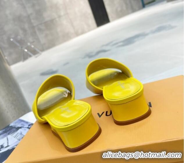 Good Looking Louis Vuitton Magnetic LV Heel Slide Sandals 3.5cm Yellow 062009