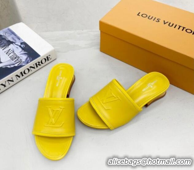 Good Looking Louis Vuitton Magnetic LV Heel Slide Sandals 3.5cm Yellow 062009