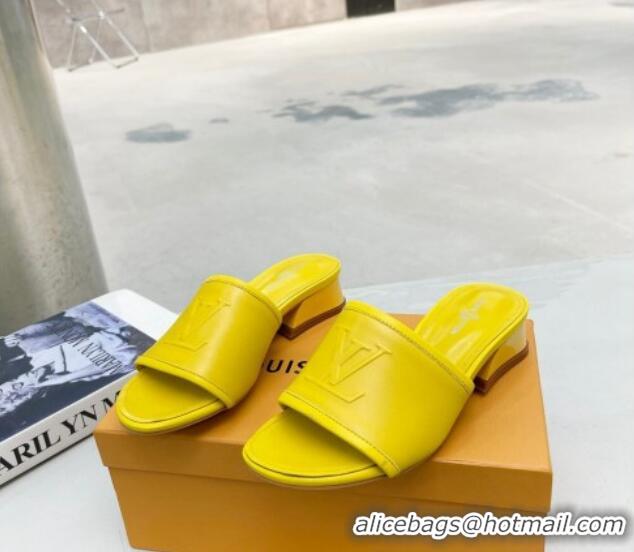 Good Looking Louis Vuitton Magnetic LV Heel Slide Sandals 3.5cm Yellow 062009