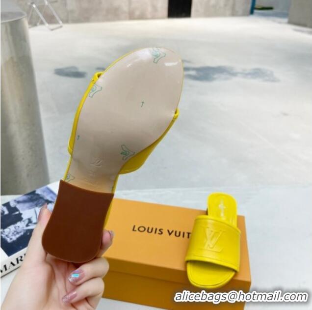 Good Looking Louis Vuitton Magnetic LV Heel Slide Sandals 3.5cm Yellow 062009