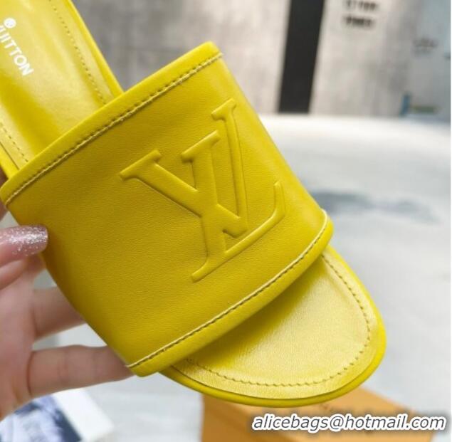 Good Looking Louis Vuitton Magnetic LV Heel Slide Sandals 3.5cm Yellow 062009