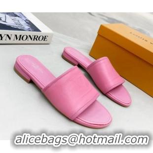 Best Product Louis Vuitton Magnetic LV Flat Slide Sandals Pink 062012