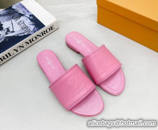 Best Product Louis Vuitton Magnetic LV Flat Slide Sandals Pink 062012