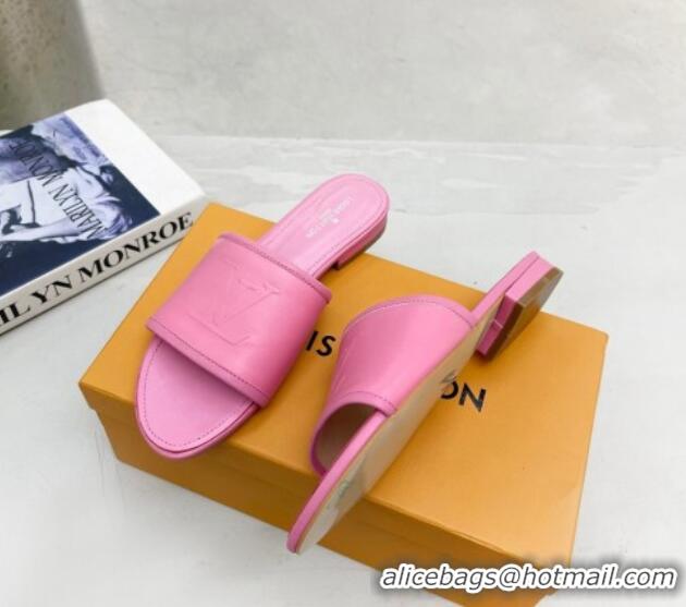 Best Product Louis Vuitton Magnetic LV Flat Slide Sandals Pink 062012