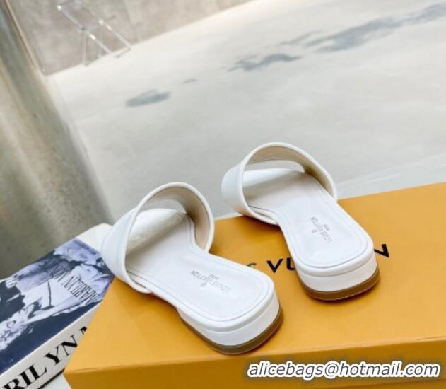 Popular Style Louis Vuitton Magnetic LV Flat Slide Sandals White 062014