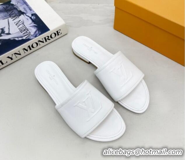 Popular Style Louis Vuitton Magnetic LV Flat Slide Sandals White 062014