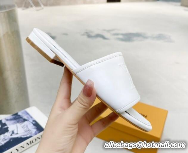 Popular Style Louis Vuitton Magnetic LV Flat Slide Sandals White 062014