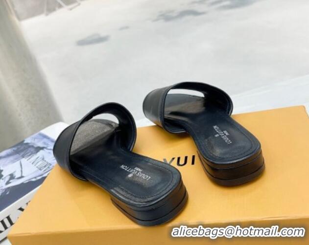 Good Quality Louis Vuitton Magnetic LV Flat Slide Sandals Black 062018