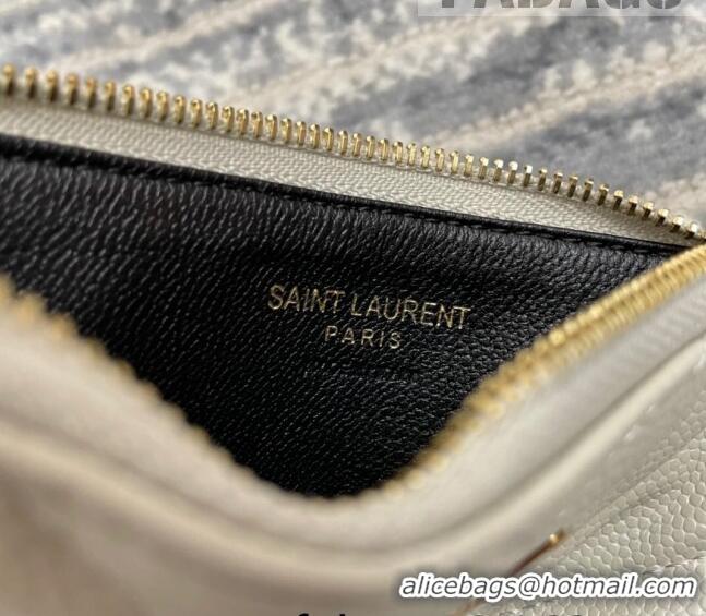 Buy Fashionable Saint Laurent Monogram Fragments Grained Leather Card Holders Wallet Y1520 White 2022