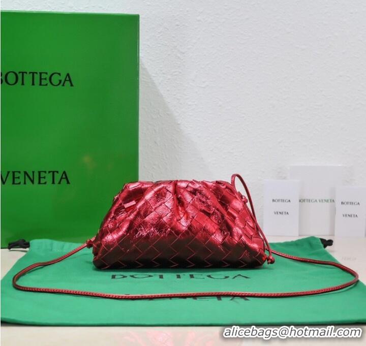 AAAAA Bottega Veneta Mini intrecciato leather clutch with strap 585852 Red