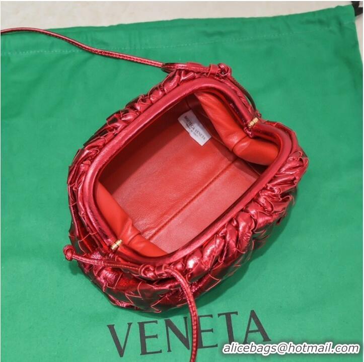 AAAAA Bottega Veneta Mini intrecciato leather clutch with strap 585852 Red