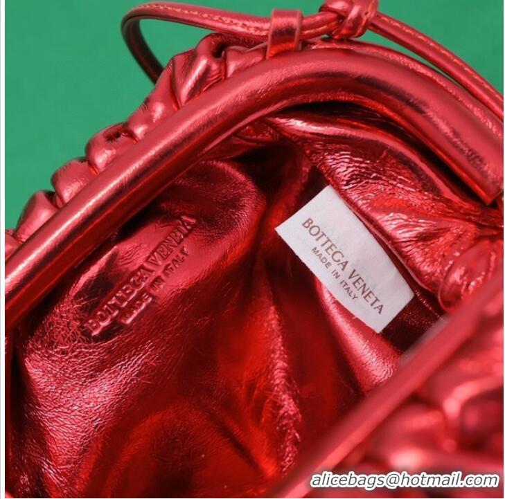 Promotional Bottega Veneta Mini intrecciato leather clutch with strap 585852 Red