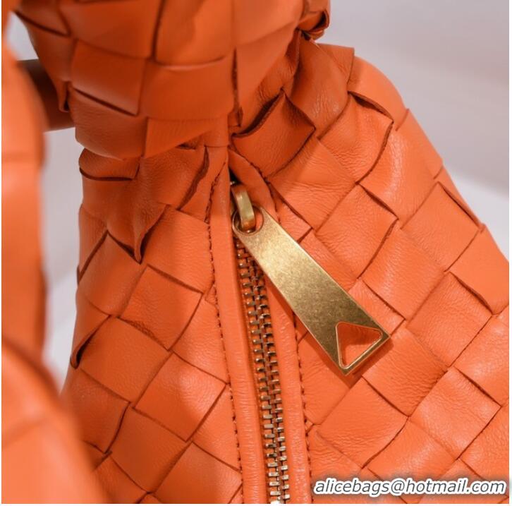 Pretty Style Bottega Veneta Mini intrecciato leather top handle bag 651876 Tangerine