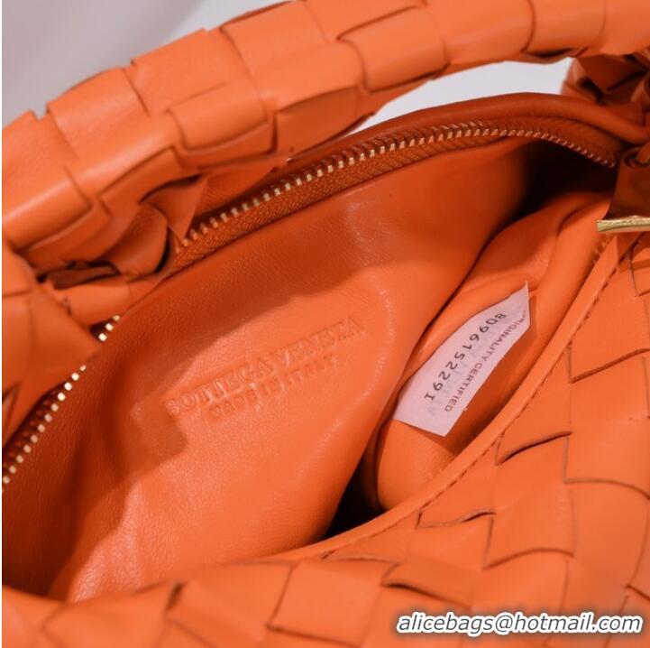 Pretty Style Bottega Veneta Mini intrecciato leather top handle bag 651876 Tangerine