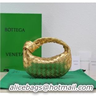 Buy Inexpensive Bottega Veneta Mini intrecciato leather top handle bag 651876 gold