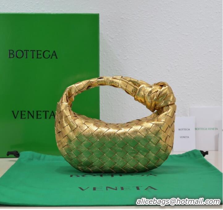 Buy Inexpensive Bottega Veneta Mini intrecciato leather top handle bag 651876 gold