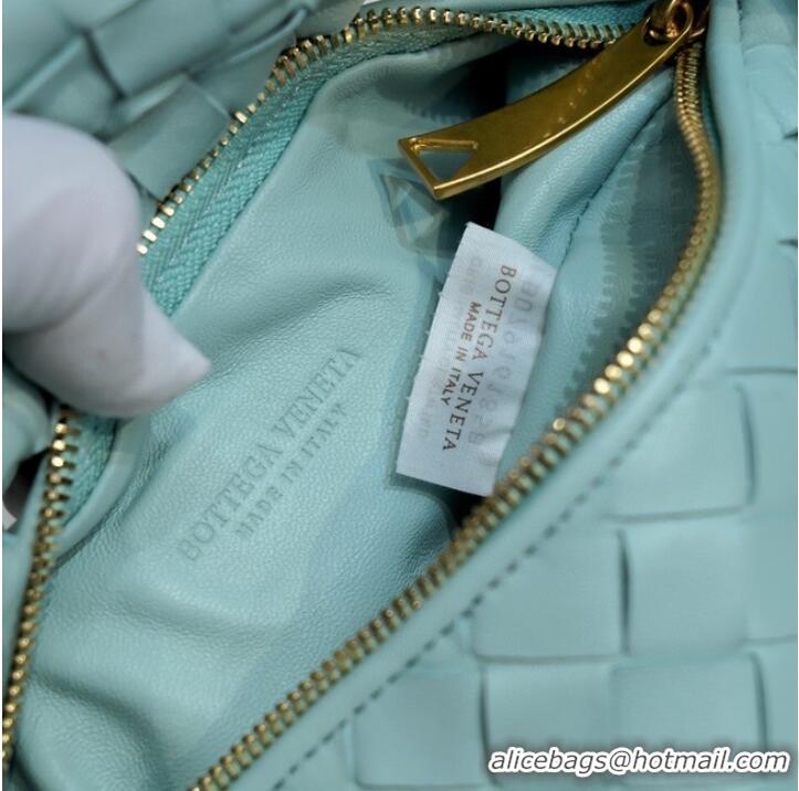 Good Product Bottega Veneta Mini intrecciato leather top handle bag 651876 Teal Washed