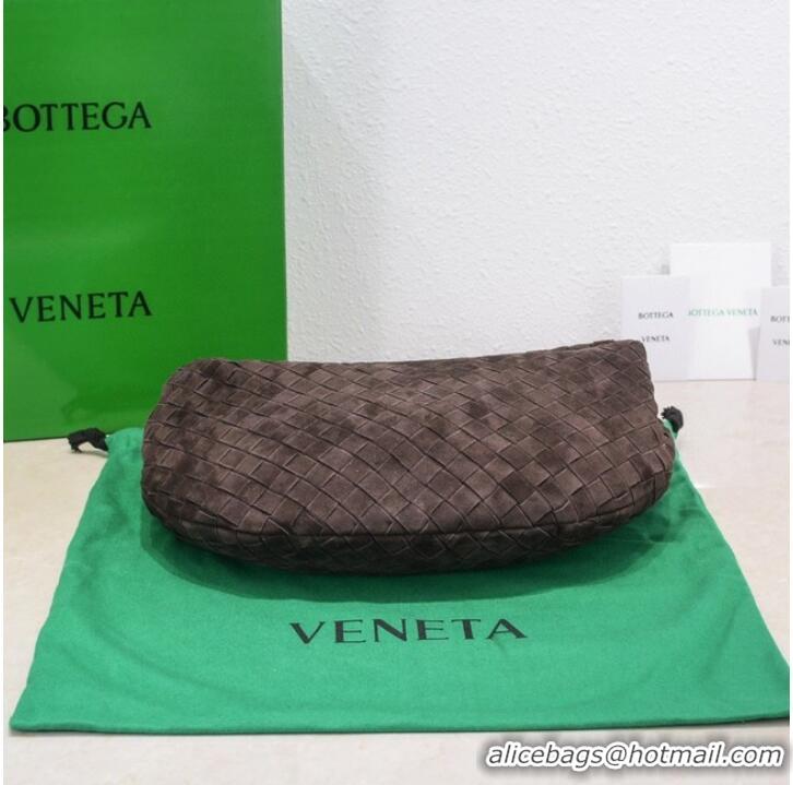 Shop Best Bottega Veneta intrecciato suede top handle bag 690225 brown