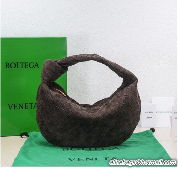 Shop Best Bottega Veneta intrecciato suede top handle bag 690225 brown