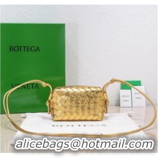 Inexpensive Bottega Veneta Mini intrecciato leather cross-body bag 680254 gold