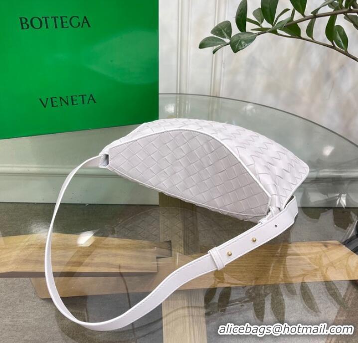 Buy Fashionable Bottega Veneta Intreccio leather shoulder bag 690226 white