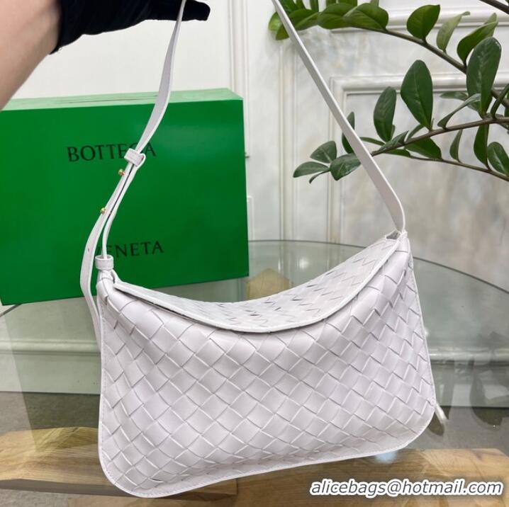 Buy Fashionable Bottega Veneta Intreccio leather shoulder bag 690226 white