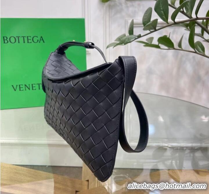 Top Grade Bottega Veneta Intreccio leather shoulder bag 690226 black