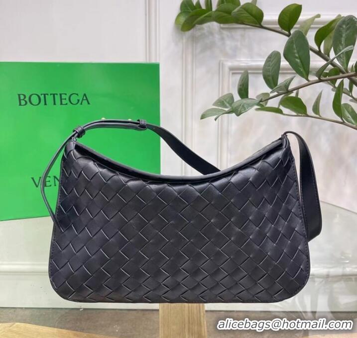 Top Grade Bottega Veneta Intreccio leather shoulder bag 690226 black