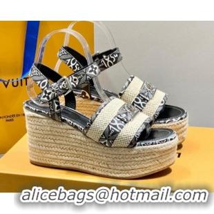 Most Popular Louis Vuitton Starboard Wedge Sandals 10cm with LV Circle Since 062044