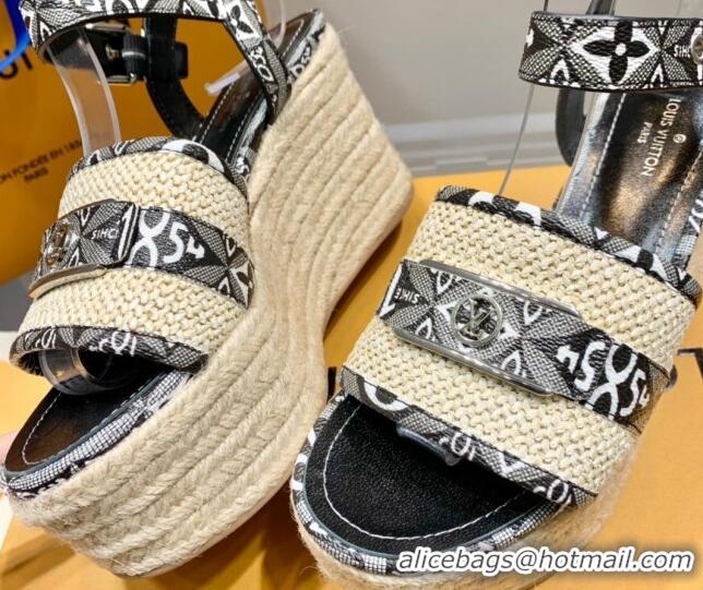 Most Popular Louis Vuitton Starboard Wedge Sandals 10cm with LV Circle Since 062044