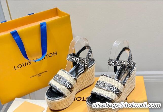 Most Popular Louis Vuitton Starboard Wedge Sandals 10cm with LV Circle Since 062044